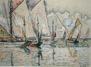 Paul Signac - Departure of Three-Masted Boats at Croix-de-Vie
