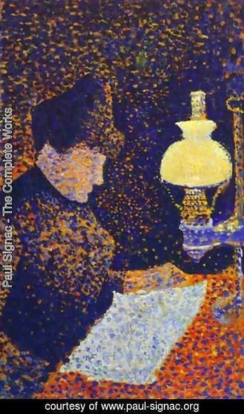 Paul Signac - Woman by a lamp, 1890