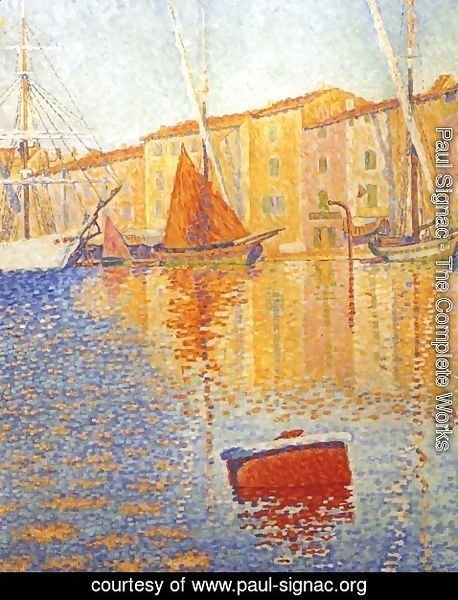 Paul Signac - The Red Buoy, Saint Tropez, 1895