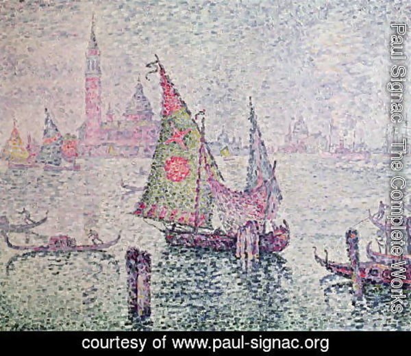 Paul Signac - The Green Sail, Venice, 1904