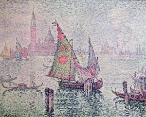 Paul Signac - The Green Sail, Venice, 1904