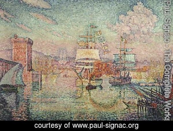 Paul Signac - Entrance to the Port of Marseille, 1918