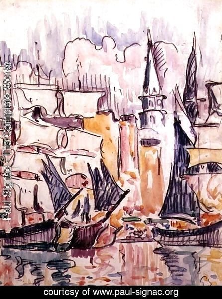 Paul Signac - Sailing Boats in a Port