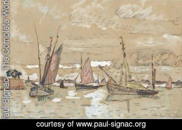 Paul Signac - Bateaux A Honfleur