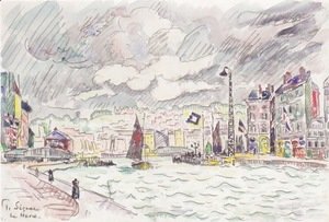 Paul Signac - Le Havre with rain clouds