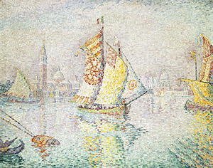 Paul Signac - The Yellow Sail, Venice, 1904