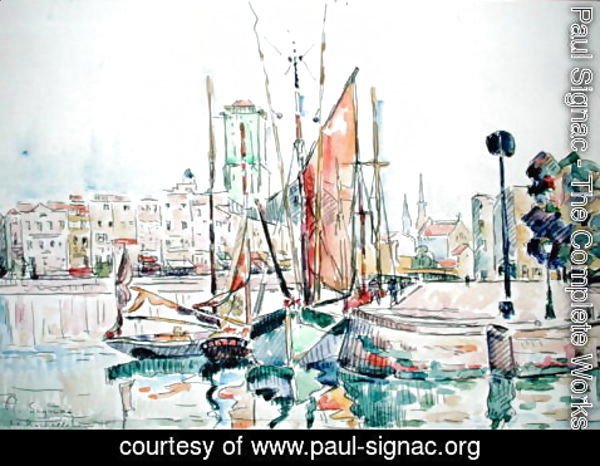 Paul Signac - La Rochelle: Boats and House