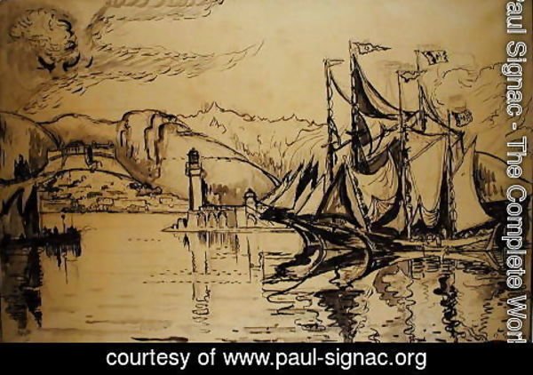 Paul Signac - Port Scene, Antibes
