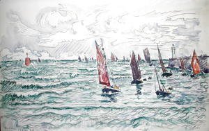 Paul Signac - Audierne, Return of the Fishing Boats, 1930