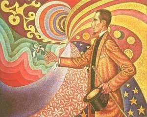 Paul Signac - Against the Enamel of Background Rhythmic with Beats and Angels, Tones and Tones and Colours, and a Portrait of Felix Feneon (1861-1944) 1890