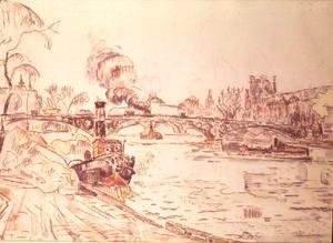 Paul Signac - Paris with the Louvre and Pont des Arts, 1924