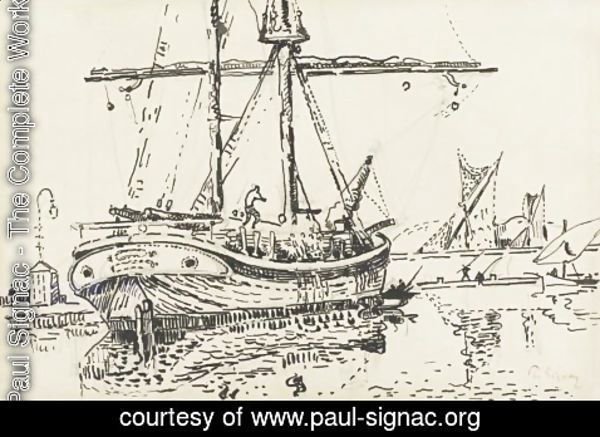 Paul Signac - Docked Ship