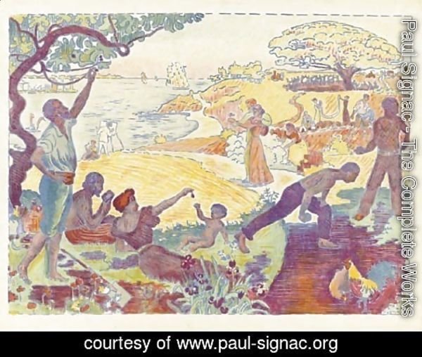 Paul Signac - Au Temps d'Harmonie (La Joie de Vivre - Dimanche au Bord de la Mer)