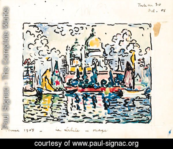 Paul Signac - Venice - La Salute - orage