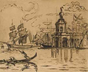 Paul Signac - Venise, la Douane de mer
