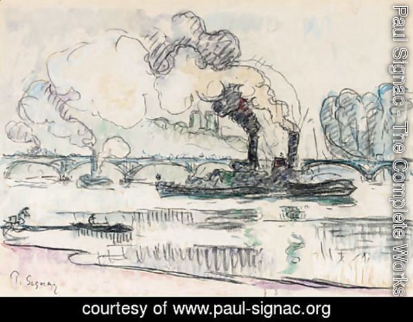 Paul Signac - Vue de Paris avec remorqueurs