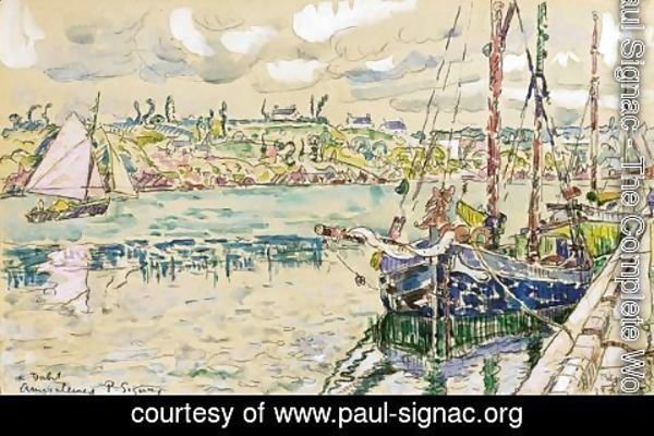 Paul Signac - Treguier, Bateaux A Quai