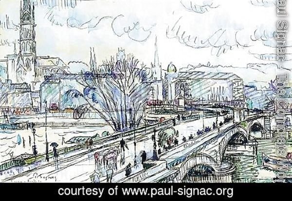 Paul Signac - Le pont corneille sous la pluie