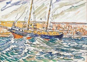 Paul Signac - Bateau de paeche au port