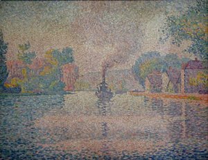 Paul Signac - L'Hirondelle Steamer on the Seine