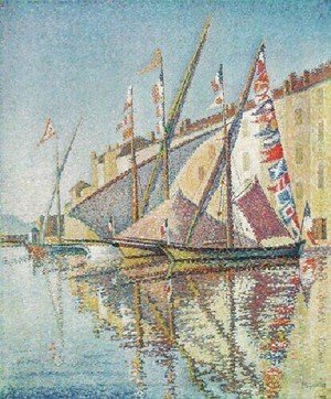 Saint-Tropez, the Pier Seen from the Shipyard, 1892 (Conte Crayon on  Paper)' Giclee Print - Paul Signac